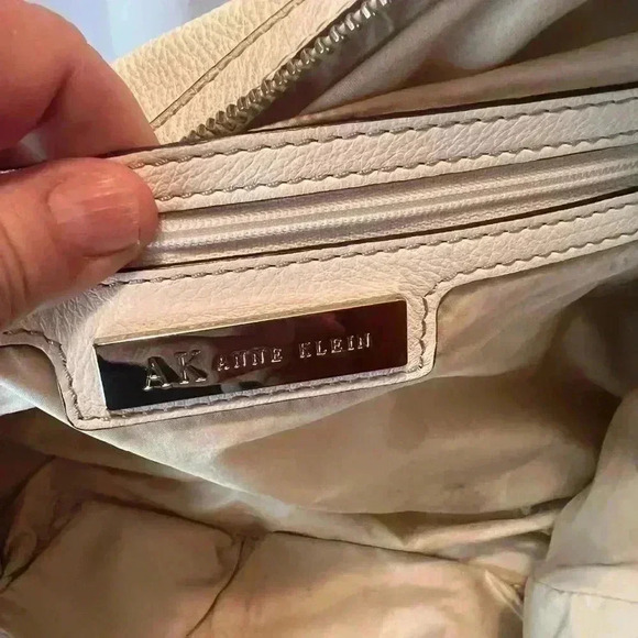 Anne Klein Leather Tote Winter White - Picture 7 of 13